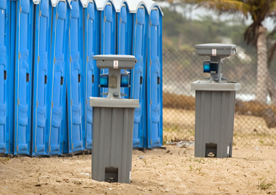 Portable Hand Wash Station on the beach