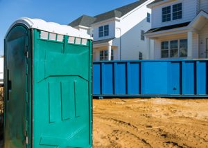 porta potty on a construction site